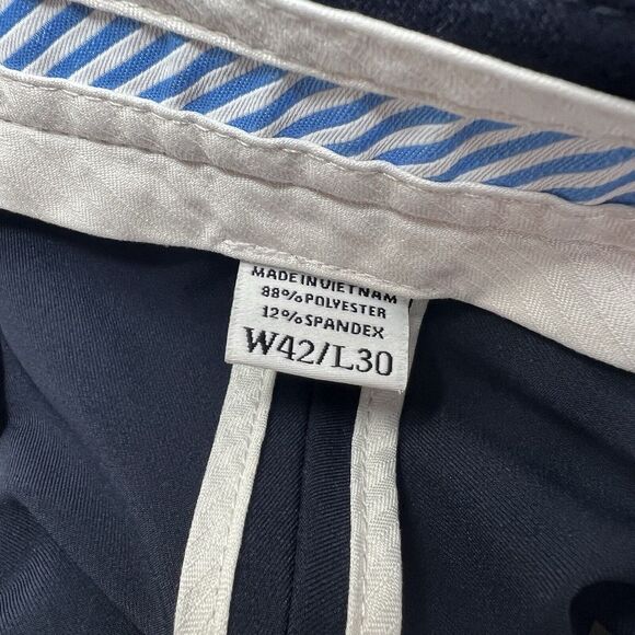 FootJoy Men's 42 Stretch Navy Blue Flat Front Straight Leg Chino Golf Pants - Picture 5 of 5